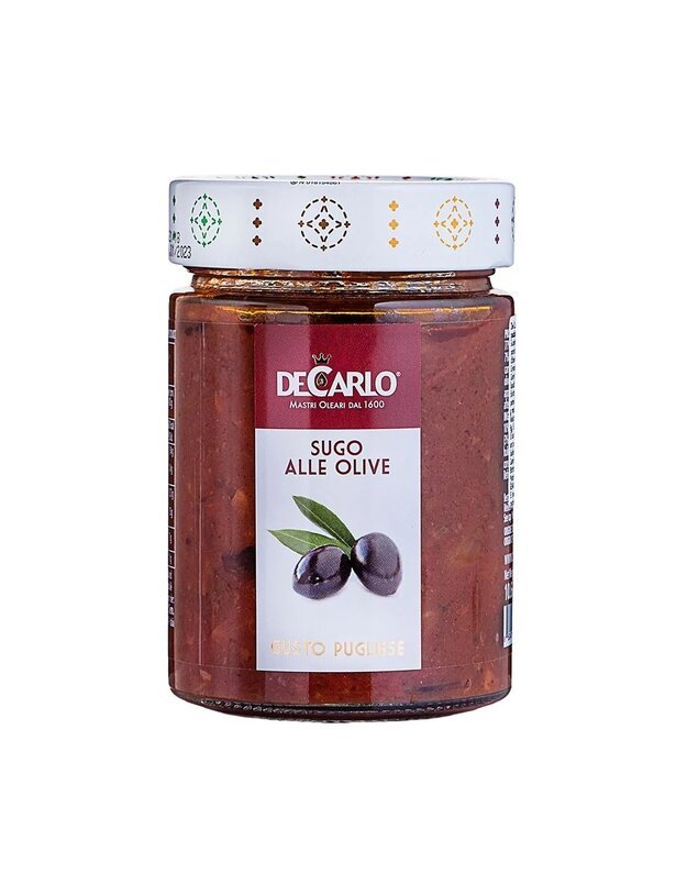 FRANTOIO DECARLO SRL Paruoštas pomidorų padažas su alyvuogėmis 220 g